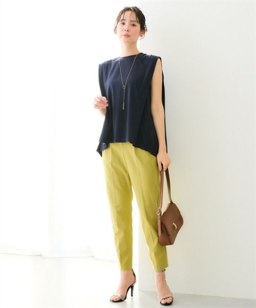 7days Life Styling(セブンデイズライフスタイリング)の「【接触冷感】シルケット加工サイドスリットフレンチスリーブトップス(Tシャツ/カットソー・レディース・ネイビー/ブルーグレー/オフホワイト/チャコール/ライトベージュ・LL/L/M/S/3L)」の17枚目の写真