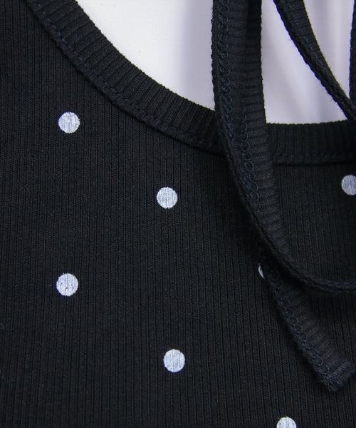 clear（クリア）の「フロントリボンドットプリント半袖カットソー［骨格ウェーブ/ガーリー/パフスリーブトップス］（Tシャツ/カットソー・レディース・ピンク/オフホワイト/ブラック・F）」の20枚目の写真