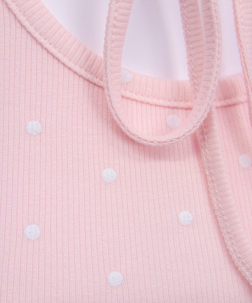 clear（クリア）の「フロントリボンドットプリント半袖カットソー［骨格ウェーブ/ガーリー/パフスリーブトップス］（Tシャツ/カットソー・レディース・ピンク/オフホワイト/ブラック・F）」の22枚目の写真