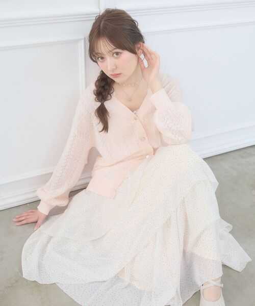 MAJESTIC LEGON(マジェスティックレゴン)の「ランダムティアードスカート(スカート・レディース・ブラック/ホワイト系その他2/ホワイト系その他・MEDIUM)」の1枚目の写真