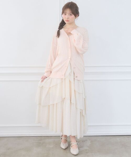 MAJESTIC LEGON(マジェスティックレゴン)の「ランダムティアードスカート(スカート・レディース・ブラック/ホワイト系その他2/ホワイト系その他・MEDIUM)」の4枚目の写真