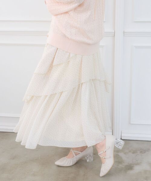 MAJESTIC LEGON(マジェスティックレゴン)の「ランダムティアードスカート(スカート・レディース・ブラック/ホワイト系その他2/ホワイト系その他・MEDIUM)」の11枚目の写真