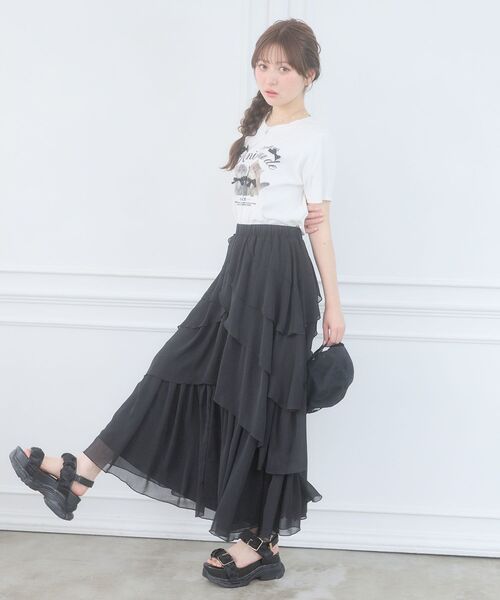 MAJESTIC LEGON(マジェスティックレゴン)の「ランダムティアードスカート(スカート・レディース・ブラック/ホワイト系その他2/ホワイト系その他・MEDIUM)」の18枚目の写真
