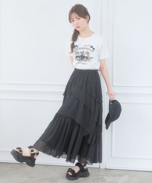 MAJESTIC LEGON(マジェスティックレゴン)の「ランダムティアードスカート(スカート・レディース・ブラック/ホワイト系その他2/ホワイト系その他・MEDIUM)」の19枚目の写真