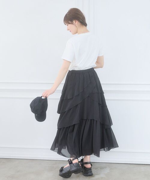 MAJESTIC LEGON(マジェスティックレゴン)の「ランダムティアードスカート(スカート・レディース・ブラック/ホワイト系その他2/ホワイト系その他・MEDIUM)」の21枚目の写真