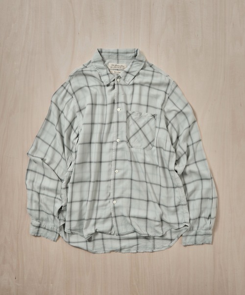 REMI RELIEF（レミレリーフ）の「【REMI RELIEF】レーヨンツイルチェックシャツ（シャツ/ブラウス・メンズ・オフホワイト/サックスブルー・M/S/XL/L）」の17枚目の写真