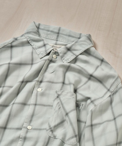 REMI RELIEF（レミレリーフ）の「【REMI RELIEF】レーヨンツイルチェックシャツ（シャツ/ブラウス・メンズ・オフホワイト/サックスブルー・M/S/XL/L）」の18枚目の写真
