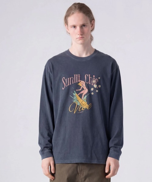 rehacer(レアセル)の「rehacer TEE : Sunlit Vintage Wash TEE / サンリット ヴィンテージ ウオッシュ T-shirt(Tシャツ/カットソー・メンズ・ネイビー/スミクロ/ワイン・MEDIUM/LARGE/X-LARGE/SMALL)」の1枚目の写真
