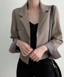 AMAJI（アマジ）の「クロップド テーラードジャケット  / ライトアウター  / きれいめ / 2026 SS（テーラードジャケット）」