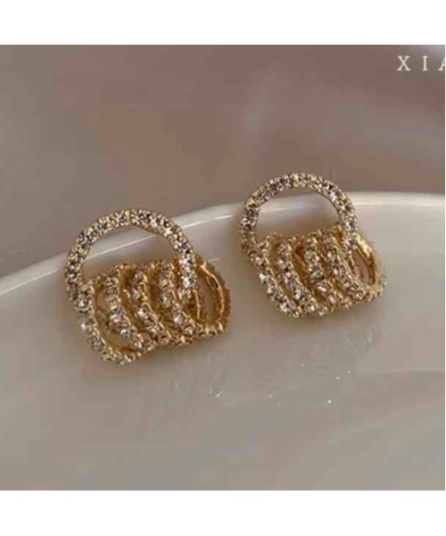 tone(トーン)の「【88eighty-eight】キラキラビジューリングフープピアス【import】(MA)(ピアス(両耳用)・レディース・シルバー/ゴールド・FREE)」の5枚目の写真
