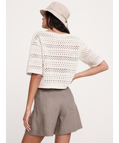 Banana Republic(バナナリパブリック)の「コットン クロシェ ニット Tシャツ(ニット/セーター・レディース・ベージュ/オフホワイト・XS/S/M/L)」の7枚目の写真
