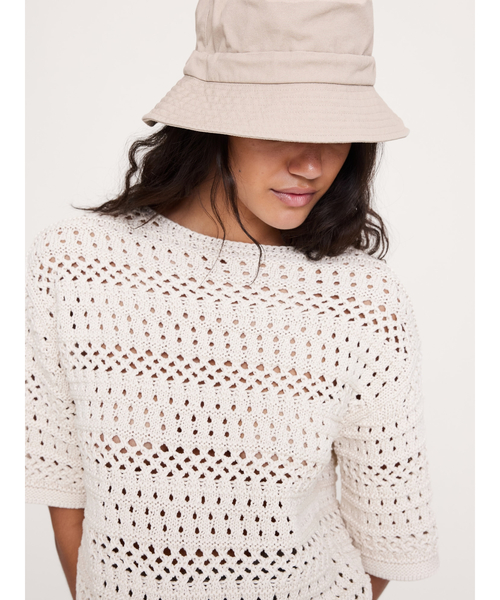 Banana Republic(バナナリパブリック)の「コットン クロシェ ニット Tシャツ(ニット/セーター・レディース・ベージュ/オフホワイト・XS/S/M/L)」の8枚目の写真
