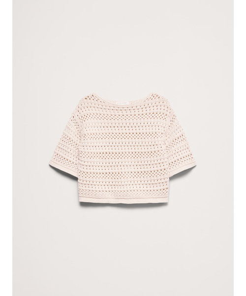 Banana Republic(バナナリパブリック)の「コットン クロシェ ニット Tシャツ(ニット/セーター・レディース・ベージュ/オフホワイト・XS/S/M/L)」の9枚目の写真