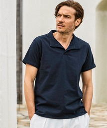【WEB・直営店限定】AKM Contemporary(エイケイエムコンテンポラリー)イタリアンカラー半袖Tシャツ