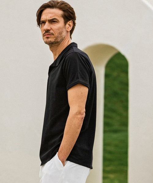 AKM Contemporary(エイケイエムコンテンポラリー)の「【WEB・直営店限定】AKM Contemporary(エイケイエムコンテンポラリー)イタリアンカラー半袖Tシャツ(Tシャツ/カットソー・メンズ・ネイビー/ホワイト/ブラック・M/S/XL/L)」の14枚目の写真