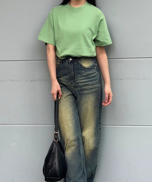 lulufa(ルルファ)の「ベーシック デイリー 半袖Tシャツ(Tシャツ/カットソー・レディース・グレー/ライトグリーン/ライトブルー/ブラック/オフホワイト・MEDIUM/SMALL)」の22枚目の写真
