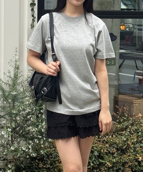 lulufa(ルルファ)の「ベーシック デイリー 半袖Tシャツ(Tシャツ/カットソー・レディース・グレー/ライトグリーン/ライトブルー/ブラック/オフホワイト・MEDIUM/SMALL)」の15枚目の写真