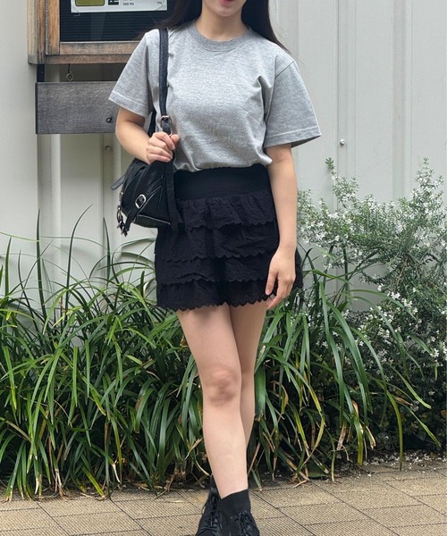 lulufa(ルルファ)の「ベーシック デイリー 半袖Tシャツ(Tシャツ/カットソー・レディース・グレー/ライトグリーン/ライトブルー/ブラック/オフホワイト・MEDIUM/SMALL)」の14枚目の写真