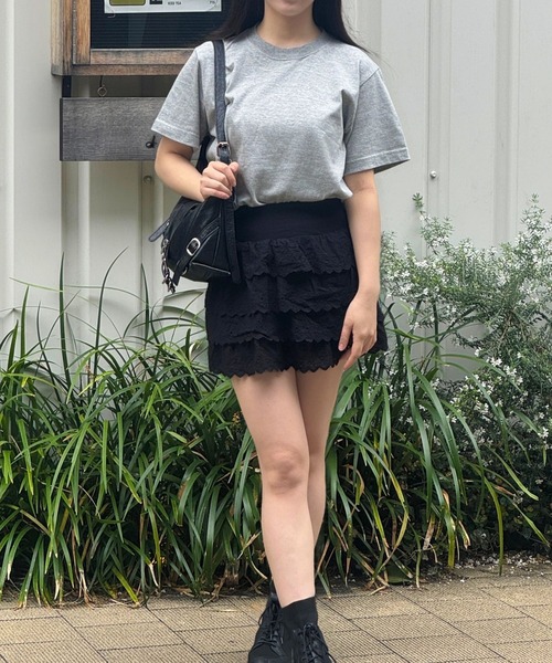 lulufa(ルルファ)の「ベーシック デイリー 半袖Tシャツ(Tシャツ/カットソー・レディース・グレー/ライトグリーン/ライトブルー/ブラック/オフホワイト・MEDIUM/SMALL)」の13枚目の写真