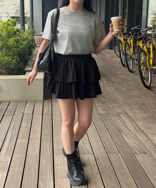 lulufa(ルルファ)の「ベーシック デイリー 半袖Tシャツ(Tシャツ/カットソー・レディース・グレー/ライトグリーン/ライトブルー/ブラック/オフホワイト・MEDIUM/SMALL)」の11枚目の写真