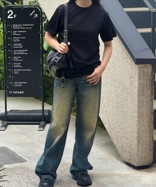 lulufa(ルルファ)の「ベーシック デイリー 半袖Tシャツ(Tシャツ/カットソー・レディース・グレー/ライトグリーン/ライトブルー/ブラック/オフホワイト・MEDIUM/SMALL)」の10枚目の写真