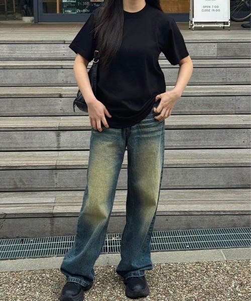 lulufa(ルルファ)の「ベーシック デイリー 半袖Tシャツ(Tシャツ/カットソー・レディース・グレー/ライトグリーン/ライトブルー/ブラック/オフホワイト・MEDIUM/SMALL)」の9枚目の写真