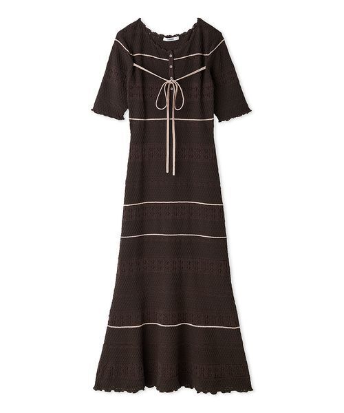 SNIDEL(スナイデル)の「クロシェライクロングニットワンピース(ワンピース・レディース・ブラック/ブラウン/ホワイト・F)」の21枚目の写真