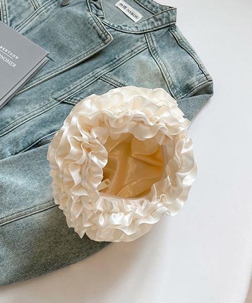 Jasmine Grandiflorum(ジャスミングランディフローラム)の「【Jasmine】ティアードフリルハンドバッグ(ハンドバッグ・レディース・ブラック/グレー/アイボリー・FREE)」の14枚目の写真