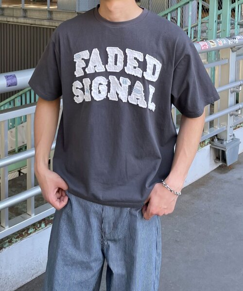 CIAOPANIC(チャオパニック)の「グランジフェルトロゴTシャツ(Tシャツ/カットソー・レディース・チャコールグレー/ブルー・MEDIUM/LARGE)」の14枚目の写真