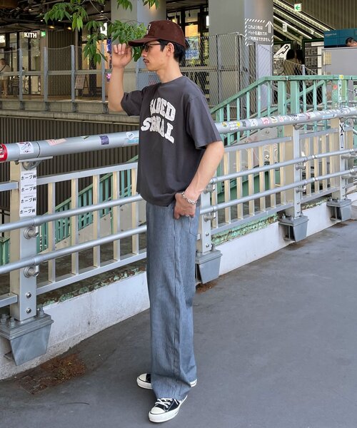 CIAOPANIC(チャオパニック)の「グランジフェルトロゴTシャツ(Tシャツ/カットソー・レディース・チャコールグレー/ブルー・MEDIUM/LARGE)」の10枚目の写真