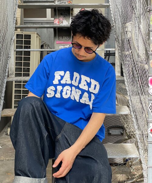 CIAOPANIC(チャオパニック)の「グランジフェルトロゴTシャツ(Tシャツ/カットソー・レディース・チャコールグレー/ブルー・MEDIUM/LARGE)」の8枚目の写真