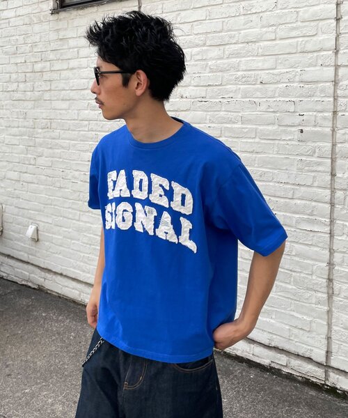 CIAOPANIC(チャオパニック)の「グランジフェルトロゴTシャツ(Tシャツ/カットソー・レディース・チャコールグレー/ブルー・MEDIUM/LARGE)」の7枚目の写真