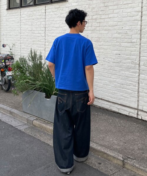 CIAOPANIC(チャオパニック)の「グランジフェルトロゴTシャツ(Tシャツ/カットソー・レディース・チャコールグレー/ブルー・MEDIUM/LARGE)」の3枚目の写真
