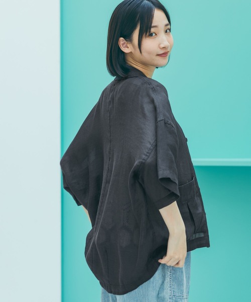 niko and...(ニコアンド)の「ラミーシアーワークシャツジャケット(シャツ/ブラウス・レディース・オフホワイト/ブラック/ダークブルー・LARGE/MEDIUM)」の6枚目の写真