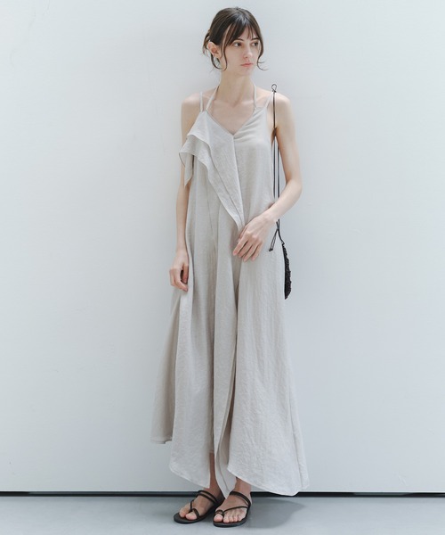 tageechita(タジチタ)の「【tageechita】アシンメトリー レイヤード キャミドレス(ワンピース・レディース・ブラウン/ベージュ・M/S/L)」の6枚目の写真