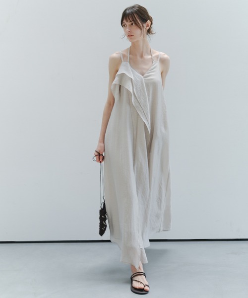 tageechita(タジチタ)の「【tageechita】アシンメトリー レイヤード キャミドレス(ワンピース・レディース・ブラウン/ベージュ・M/S/L)」の8枚目の写真