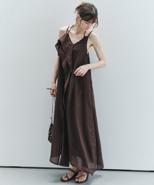 tageechita(タジチタ)の「【tageechita】アシンメトリー レイヤード キャミドレス(ワンピース・レディース・ブラウン/ベージュ・M/S/L)」の15枚目の写真