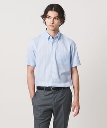 UNITED ARROWS | イージーケア AG パナマ ショートスリーブ ストライプ ボタンダウンカラーシャツ 抗菌防臭 通気性(シャツ/ブラウス)