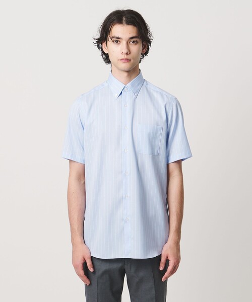 UNITED ARROWS(ユナイテッドアローズ)の「イージーケア AG パナマ ショートスリーブ ストライプ ボタンダウンカラーシャツ 抗菌防臭 通気性(シャツ/ブラウス・メンズ・ライトブルー・S/M/XL/L)」の8枚目の写真