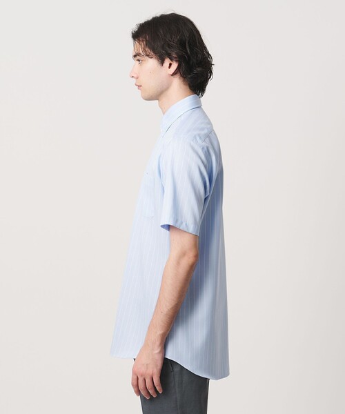 UNITED ARROWS(ユナイテッドアローズ)の「イージーケア AG パナマ ショートスリーブ ストライプ ボタンダウンカラーシャツ 抗菌防臭 通気性(シャツ/ブラウス・メンズ・ライトブルー・S/M/XL/L)」の9枚目の写真