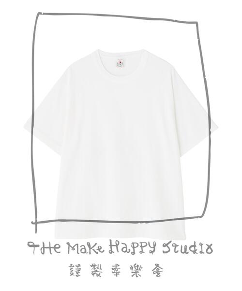 The Make Happy Studio(ザメイクハッピーストゥディオ)の「The Make Happy Studio/ザメイクハッピーストゥディオ/CREWNECK PIGMENT TEE(Tシャツ/カットソー・メンズ・ブラック/ブラウン/ホワイト/パープル/マスタード・L/XL/M)」の1枚目の写真