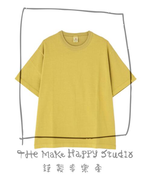 The Make Happy Studio(ザメイクハッピーストゥディオ)の「The Make Happy Studio/ザメイクハッピーストゥディオ/CREWNECK PIGMENT TEE(Tシャツ/カットソー・メンズ・ブラック/ブラウン/ホワイト/パープル/マスタード・L/XL/M)」の5枚目の写真