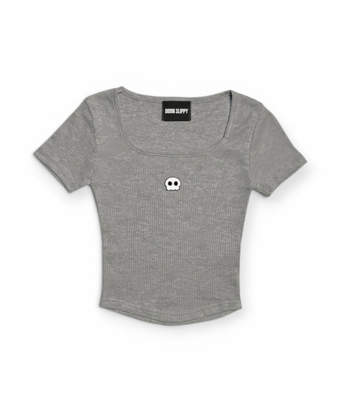 BORN SLIPPY(ボーンスリッピー)の「Bully Square Neck T-shirt (Gray)(Tシャツ/カットソー・レディース・その他・FREE)」の1枚目の写真