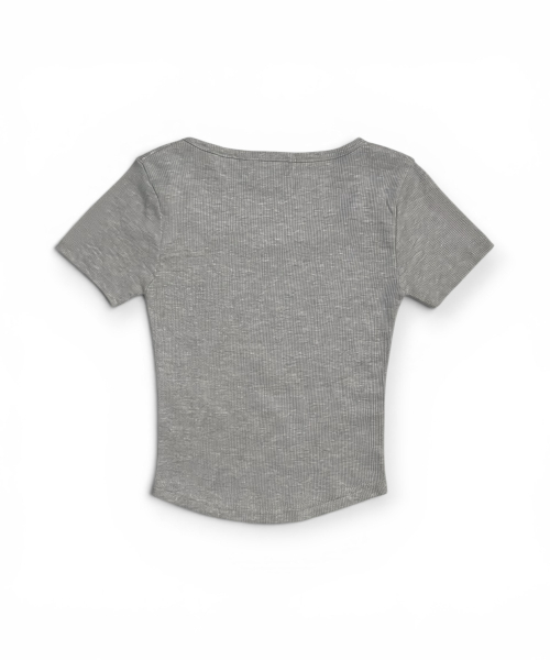 BORN SLIPPY(ボーンスリッピー)の「Bully Square Neck T-shirt (Gray)(Tシャツ/カットソー・レディース・その他・FREE)」の2枚目の写真