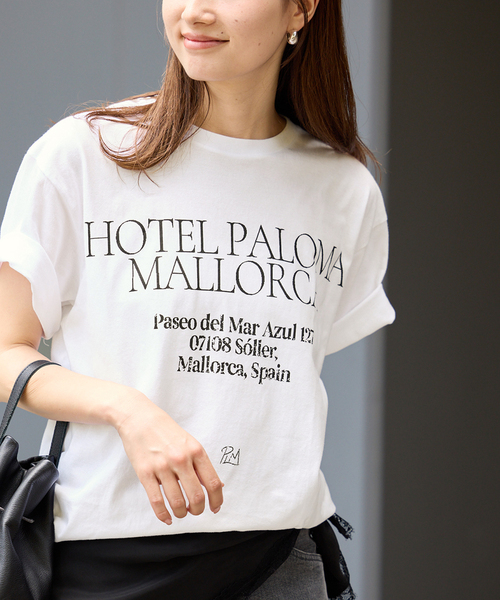 FRAMeWORK(フレームワーク)の「SKIN HOTEL PALOMA MALLORCA T(Tシャツ/カットソー・レディース・ベージュ/スミクロ/ホワイト・FREE)」の2枚目の写真