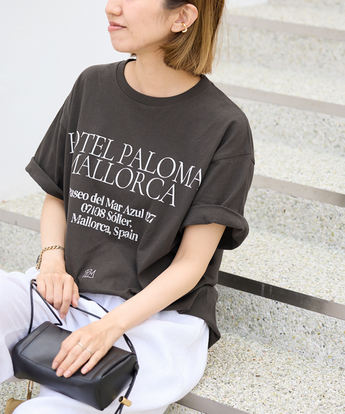 FRAMeWORK(フレームワーク)の「SKIN HOTEL PALOMA MALLORCA T(Tシャツ/カットソー・レディース・ベージュ/スミクロ/ホワイト・FREE)」の3枚目の写真