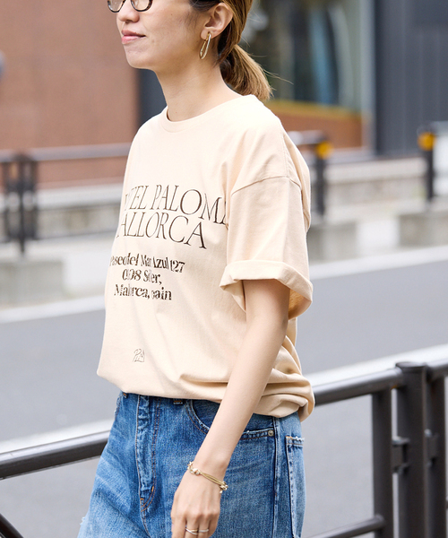 FRAMeWORK(フレームワーク)の「SKIN HOTEL PALOMA MALLORCA T(Tシャツ/カットソー・レディース・ベージュ/スミクロ/ホワイト・FREE)」の20枚目の写真
