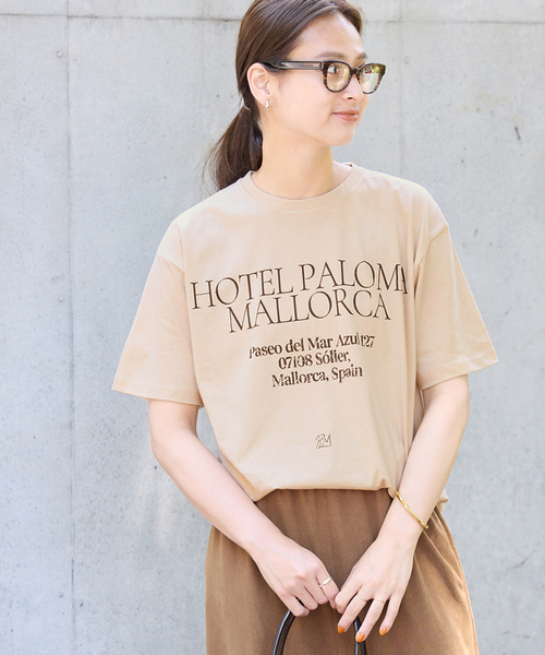 FRAMeWORK(フレームワーク)の「SKIN HOTEL PALOMA MALLORCA T(Tシャツ/カットソー・レディース・ベージュ/スミクロ/ホワイト・FREE)」の15枚目の写真