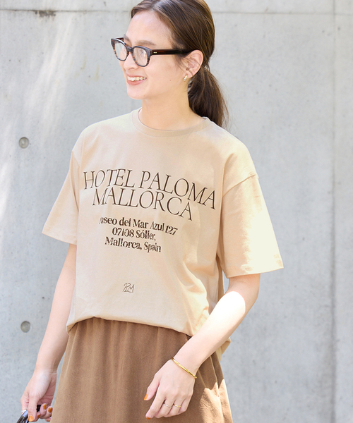 FRAMeWORK(フレームワーク)の「SKIN HOTEL PALOMA MALLORCA T(Tシャツ/カットソー・レディース・ベージュ/スミクロ/ホワイト・FREE)」の14枚目の写真