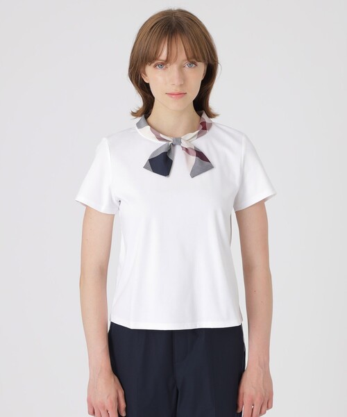 BLUE LABEL CRESTBRIDGE(ブルーレーベルクレストブリッジ)の「リボンネックカットソー(Tシャツ/カットソー・レディース・ダークネイビー/ブラック/ホワイト・40/38)」の9枚目の写真